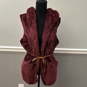 Love Tree Maroon Teddy Jacket